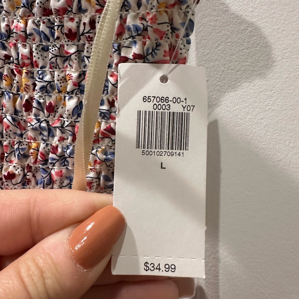 Old Navy NWT Cropped Colorful Smocked Tank Top - Picture 5 of 7